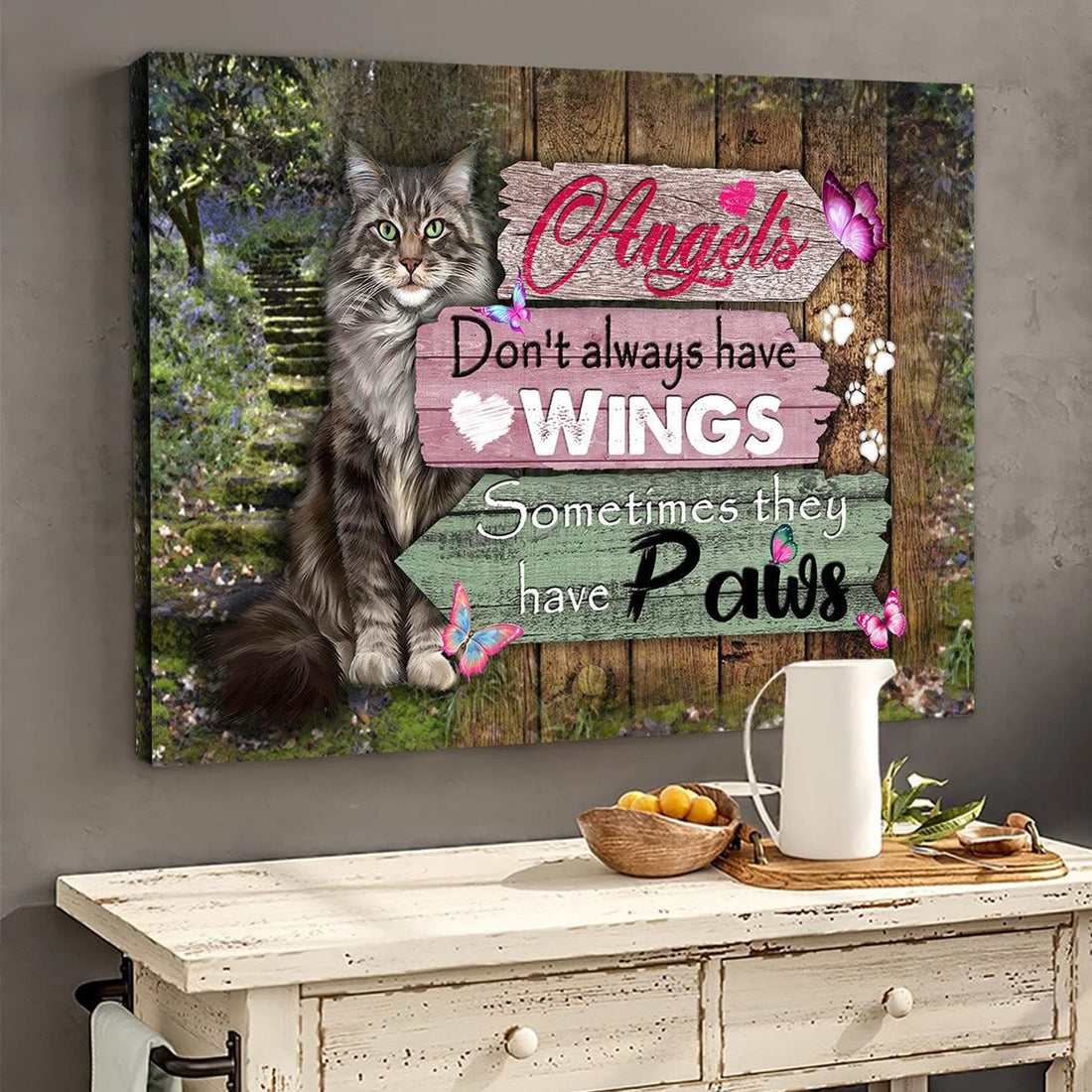 Cat Lover, Angels Don’t Always Have Wings Sometimes They Have Paws Poster and Canvas