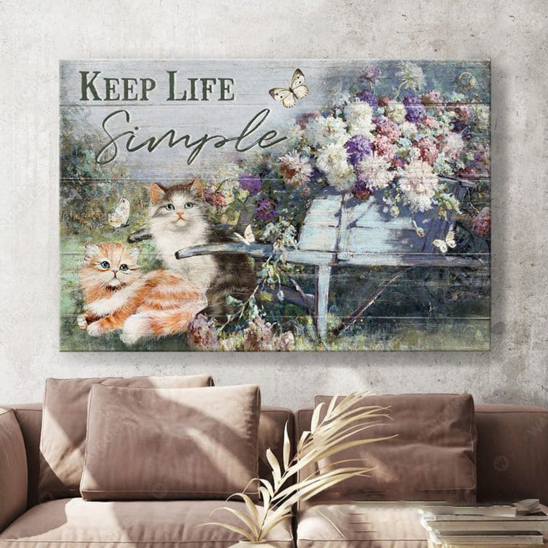 Cat Lover, Keep Life Simple, Poster Decor, Wall Art Poster Poster and Canvas