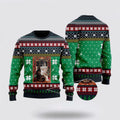 FUNSTUFFPRINT Cat Christmas Snow Window Ugly Christmas Sweater – Cat Lover Christmas Sweater Ugly  Sweater