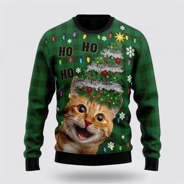 FUNSTUFFPRINT Cat Christmas Tree Ugly Christmas Sweater For Men And Women, Best Gift For Christmas, Christmas Fashion Winter Ugly Sweater