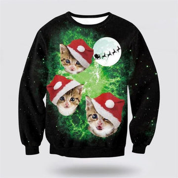 FUNSTUFFPRINT Cat Christmas Ugly Christmas Sweater For Men And Women, Best Gift For Christmas, Christmas Fashion Winter Ugly Sweater