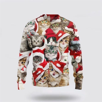 FUNSTUFFPRINT Cat Christmats Ugly Christmas Sweater For Men And Women, Best Gift For Christmas, Christmas Fashion Winter Ugly Sweater