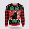 FUNSTUFFPRINT Cat Ho Ho No Christmas Ugly Christmas Sweater – Cat Lover Christmas Sweater Ugly  Sweater