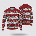 FUNSTUFFPRINT Charolais Christmas Knitted Sweater, Gifts For Farmers, Rural Lovers Ugly  Sweater
