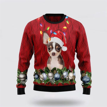 FUNSTUFFPRINT Chihuahua Christmas Beauty Ugly Ugly Christmas Sweater For Men And Women, Gift For Christmas, Best Winter Christmas Outfit Ugly Sweater