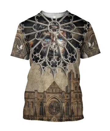 FUNSTUFFPRINT Christian Architecture God Customized Shirt - Christian 3D T-shirt