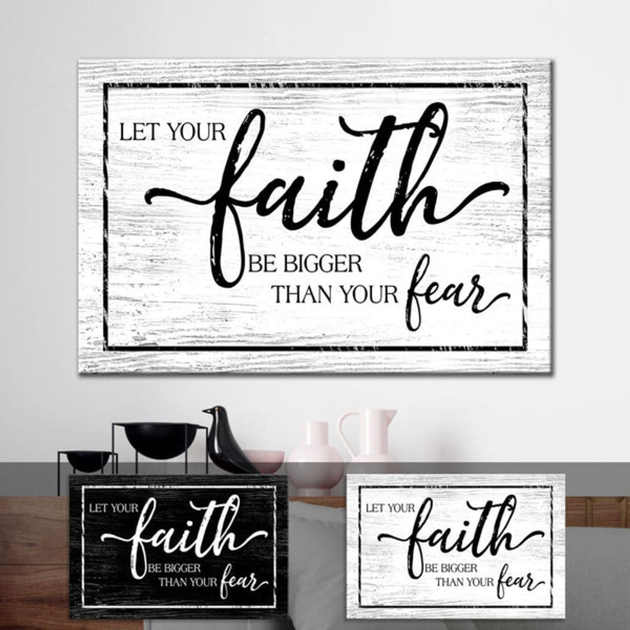 Christian Faith Wall Art Let Your Faith Be Bigger Than Your Fear Wall Art Canvas - Religious Wall Decor