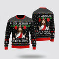 FUNSTUFFPRINT Christian Sweater, Birthday Jesus Ugly Christmas Sweater, Jesus Christmas Sweater, Jesus Saves Shirt Ugly  Sweater