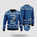 FUNSTUFFPRINT Christian Sweater, Hockey Jesus Saves Christmas Ugly Christmas Sweater, Jesus Christmas Sweater, Jesus Saves Shirt Ugly  Sweater