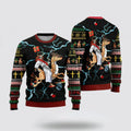 FUNSTUFFPRINT Christian Sweater, Jesus Riding Reindeer Black Ugly Christmas Sweater, Jesus Christmas Sweater, Jesus Saves Shirt Ugly  Sweater