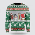 FUNSTUFFPRINT Christian Sweater, Jesus Santa Claus Ugly Christmas Sweater, Jesus Christmas Sweater, Jesus Saves Shirt Ugly  Sweater