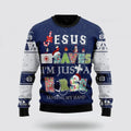 FUNSTUFFPRINT Christian Sweater, Nurse Life Jesus Saves Ugly Christmas Sweater, Jesus Christmas Sweater, Jesus Saves Shirt Ugly  Sweater