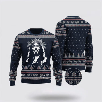 FUNSTUFFPRINT Christian Ugly Christmas Sweater, Christian God Ugly Christmas Sweater, Religious Christmas Sweaters Ugly Sweater