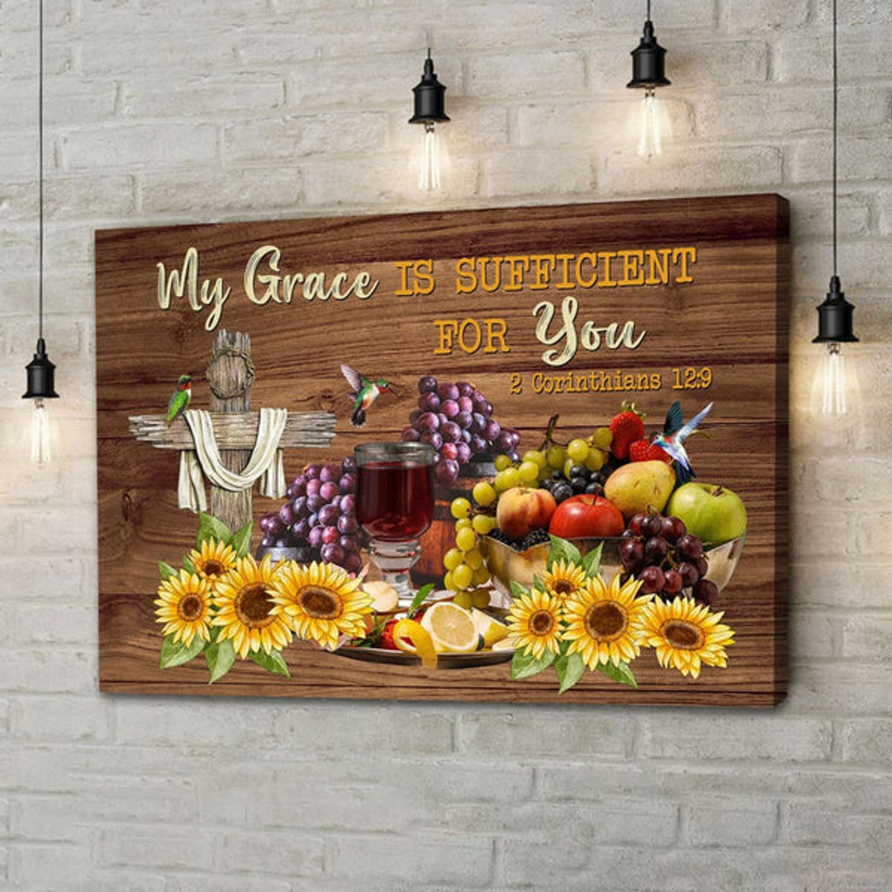 Christian Wall Art 2 Corinthians 129 My Grace Is Sufficient For You Canvas Print - Religious Wall Decor