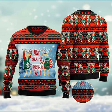 FUNSTUFFPRINT Christmas Party Ugly Christmas Sweater, Christmas Sweater, Ugly Sweater, Funny Xmas Sweaters Ugly Sweater