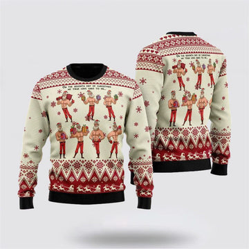 FUNSTUFFPRINT Christmas Seven Sexy Santa Claus Ugly Christmas Sweater For Men And Women, Best Gift For Christmas, The Beautiful Winter Christmas Outfit Ugly Sweater