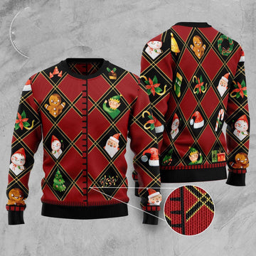FUNSTUFFPRINT Christmas Symbols Ugly Christmas Sweater, Christmas Sweater, Ugly Sweater, Funny Xmas Sweaters Ugly Sweater
