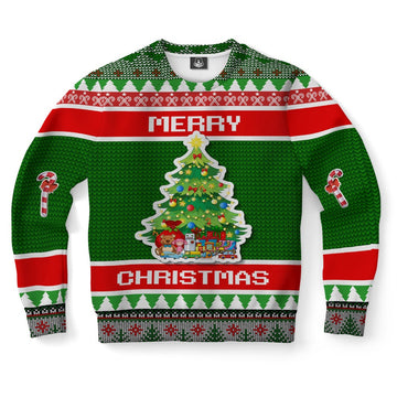 FUNSTUFFPRINT Christmas Tree Ugly Christmas Sweater, Christmas Sweater, Ugly Sweater, Funny Xmas Sweaters Ugly Sweater