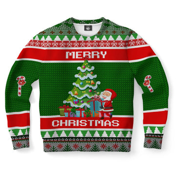 FUNSTUFFPRINT Christmas tree Santa Ugly Christmas Sweater, Christmas Sweater, Ugly Sweater, Funny Xmas Sweaters Ugly Sweater