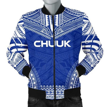 FUNSTUFFPRINT Chuuk Flag Polynesian Chief Men's 3D Bomber Jacket