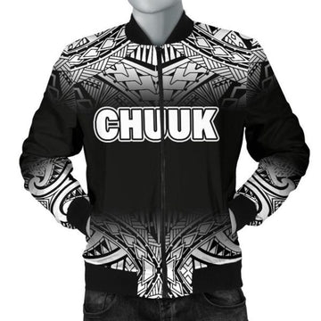 FUNSTUFFPRINT Chuuk Men's Bomber Jacket - Fog Black Style 3D Bomber Jacket