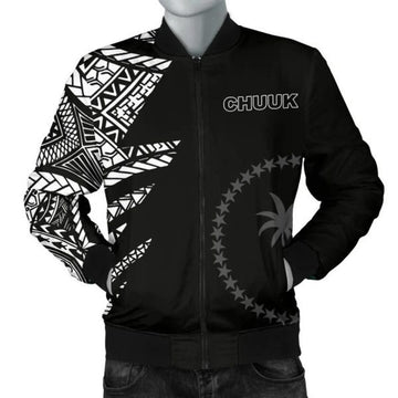 FUNSTUFFPRINT Chuuk Pattern Men's Bomber Jackets - Black Style 3D Bomber Jacket