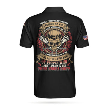 Civil Engineer My Craft Allows Me To Design Anything Skull Polo Shirt, American Flag Polo Shirt, Engineer Shirt For Men - Gift For Men