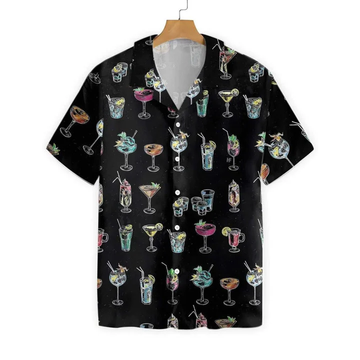 Cocktail For You Gift For Bartender Black Background Hawaiian Shirt