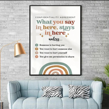 Confidentiality Agreement, What You Say In Here Stays In Here Unless Someone Is Hurting You You Want To Hurt Someone Else Poster and Canvas