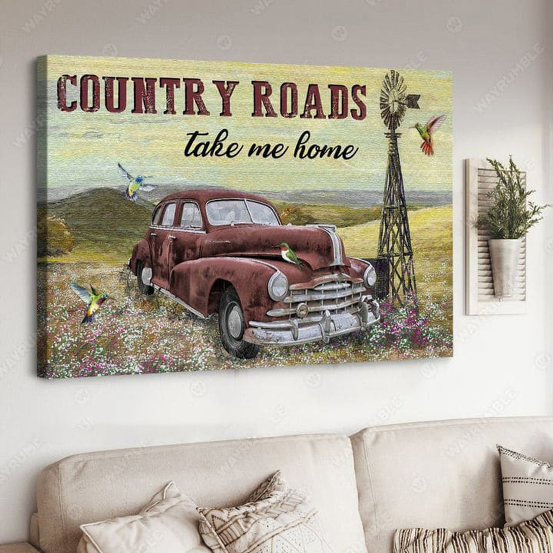 Country Roads Take Me Home, Country Poster Poster and Canvas