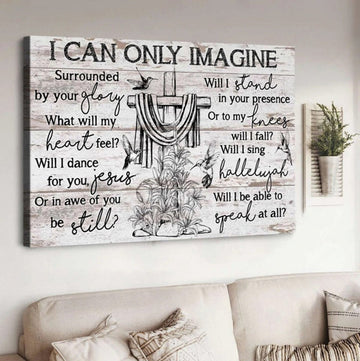 Cross Black And White Drawing I Can Only Imagine Canvas Wall Art - Christian Poster - Religious Wall Decor
