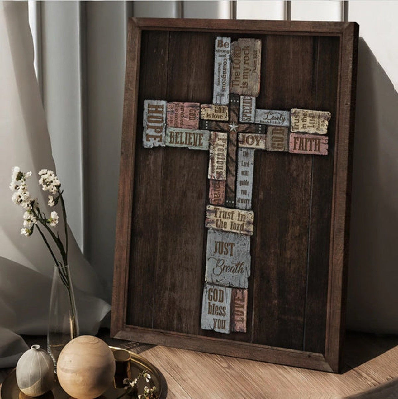 Cross Jesus Symbol Trust In The Lord Canvas Posters - Christian Wall Posters - Religious Wall Decor