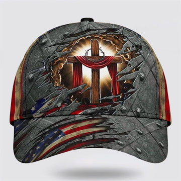 FUNSTUFFPRINT Crown Of Thorns Cross Scarf Baseball Cap - Christian Hats for Men and Women