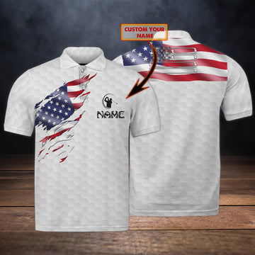 FUNSTUFFPRINT Golf Personalized Name 3D Polo Shirt