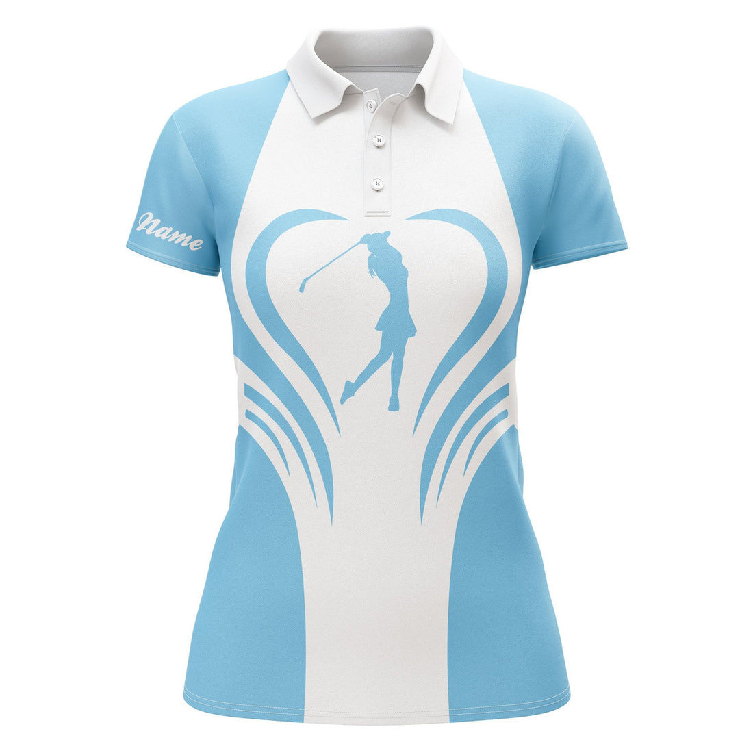 Custom Name 3d Womens Love Golf Multi-color Golf Polo Shirts, Personalized Golf Gifts For Women