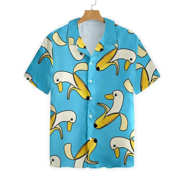 3D All Over Print Cute Banana Duck Background Design Hawaiian Shirt