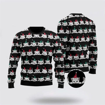 FUNSTUFFPRINT Cute Merry Catmas Ugly Christmas Sweater For Men And Women, Best Gift For Christmas, Christmas Fashion Winter Ugly Sweater