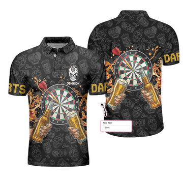 Custom Personalized Darts And Beer Lover Shirt For Men Custom Polo Shirt, Personalized Dart Shirt For Men Polo Style Dart Shirt, Bets Gift For Men Dart