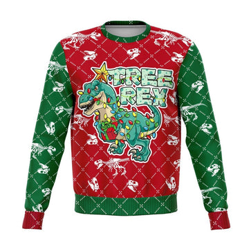 FUNSTUFFPRINT Dinosaur T-rex Christmas Ugly Sweater, Christmas Sweater, Ugly Sweater, Funny Xmas Sweaters Ugly Sweater
