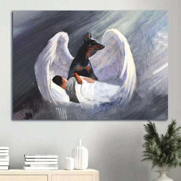Doberman Doberman Dog Big Wings Beautiful Night Canvas Gift For Doberman Lover Canvas Wall Art - Christian Wall Decor