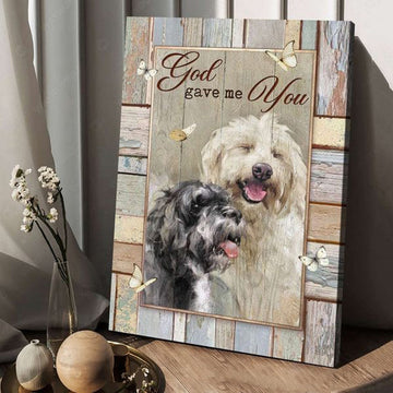 Dog Lover, Butterfly Flower, God Gave Me You, Poster Decor Poster and Canvas