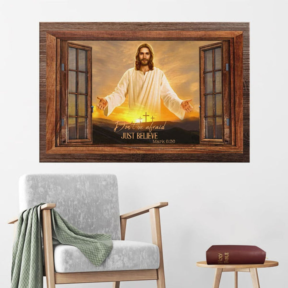 Dont Be Afraid Just Believe Mark 536 Canvas Wall Art - Christian Canvas - Faith Canvas