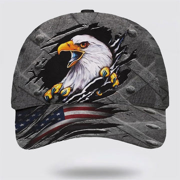 FUNSTUFFPRINT Eagle American Flag Baseball Cap - Christian Hats for Men and Women