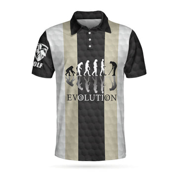 Elegant Men Golfer Evolution Golf Polo Shirt, Unique Golf Shirt For Men