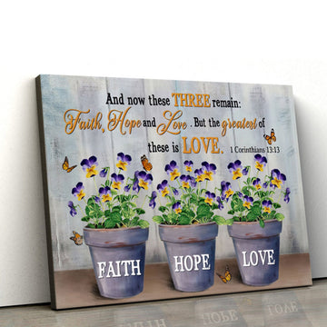 Faith Hope And Love Hanging On Poster - 1 Corinthians 13 13 Decor Wall Art