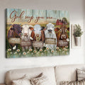 Farm Cow, God Says You Are Unique Special Lovely Strong Chosen Poster and Canvas