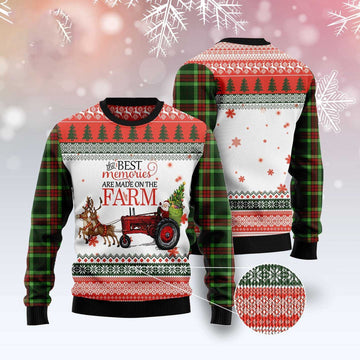 FUNSTUFFPRINT Farm Best Memories Ugly Christmas Sweater, Christmas Sweater, Ugly Sweater, Funny Xmas Sweaters Ugly Sweater