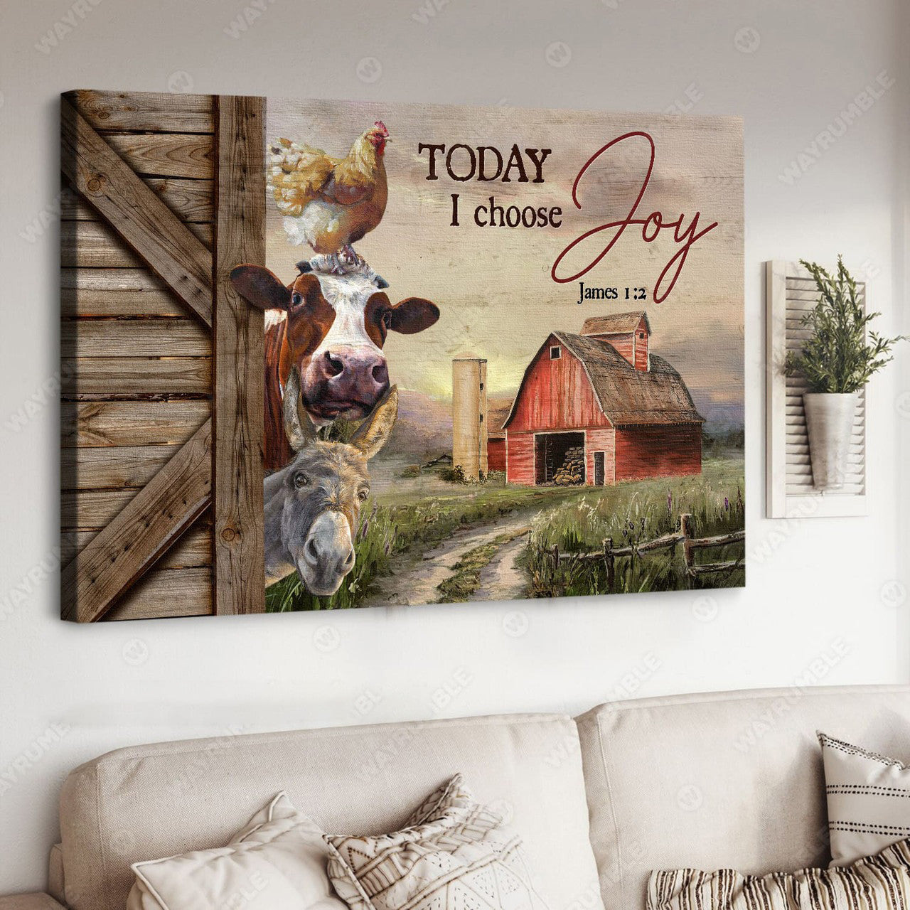 Farmer Poster, Today I Choose Joy, Chicken Lover, Dairy Cow, Donkey Poster Poster and Canvas