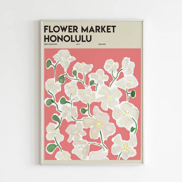 Flower Market Honolulu, Flower Lover, Poster Decor, Wall Poster Poster and Canvas