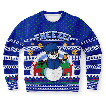 FUNSTUFFPRINT Freeze Snowman Ugly Christmas Sweater, Christmas Sweater, Ugly Sweater, Funny Xmas Sweaters Ugly Sweater